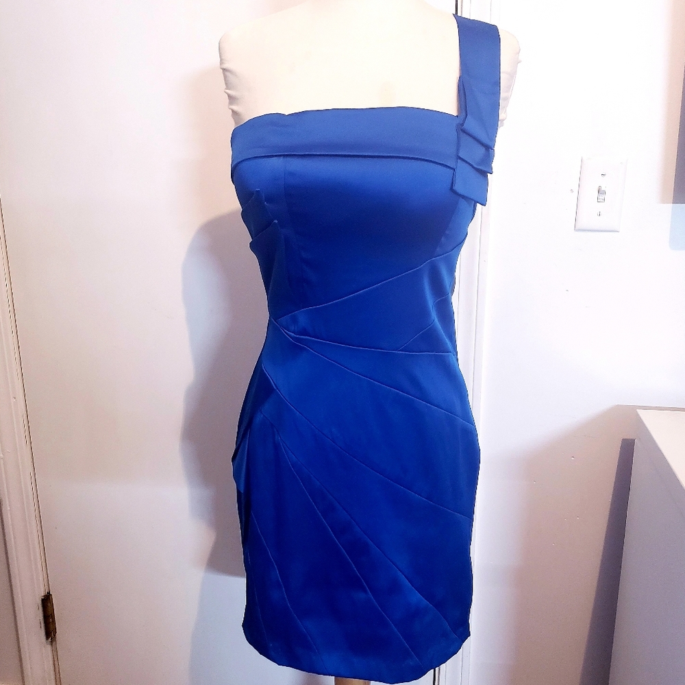 Blue One-Shoulder Dress